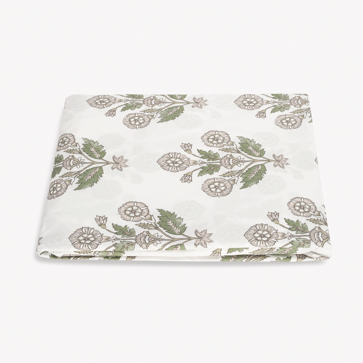 Folded Fitted Sheet of Matouk Schumacher Dalila Bedding in Pebble Style