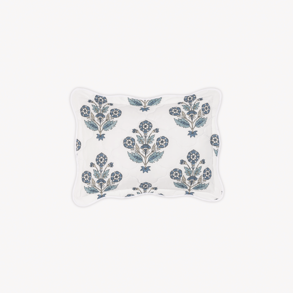 Quilted Boudoir Sham of Matouk Schumacher Dalila Bedding in Marine Blue Style