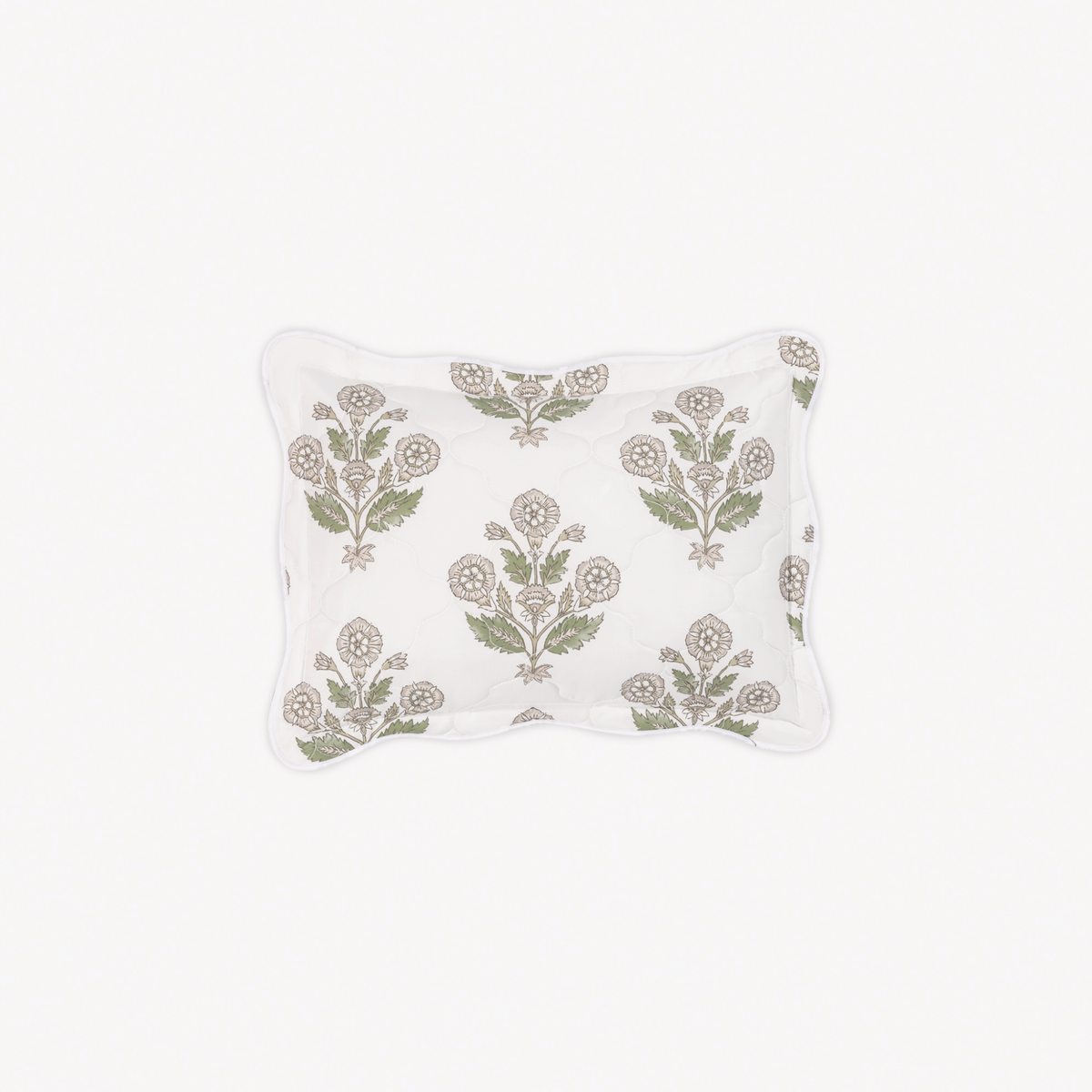 Quilted Boudoir Sham of Matouk Schumacher Dalila Bedding in Pebble Style