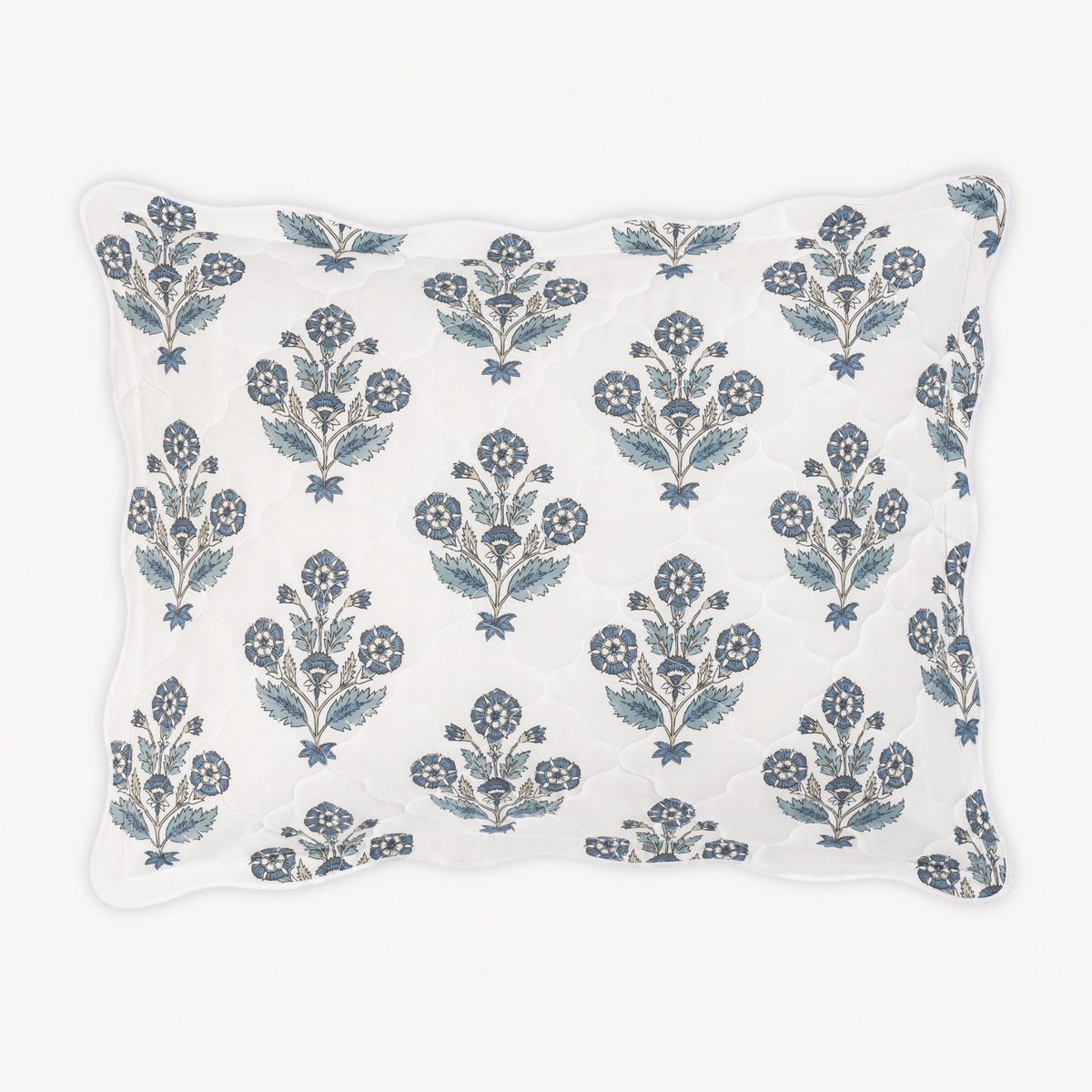Quilted Sham Silo of Matouk Schumacher Dalila Bedding in Marine Blue Style