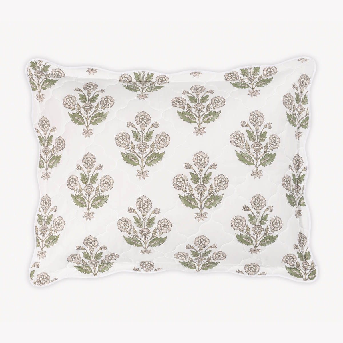 Quilted Sham Silo of Matouk Schumacher Dalila Bedding in Pebble Style