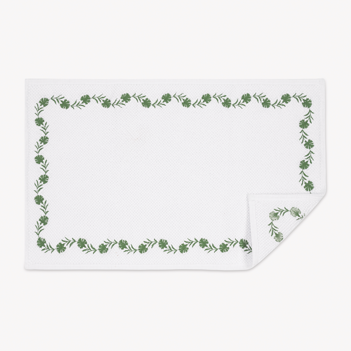 Matouk Daphne Bath Rug with Clover Color Embroidery
