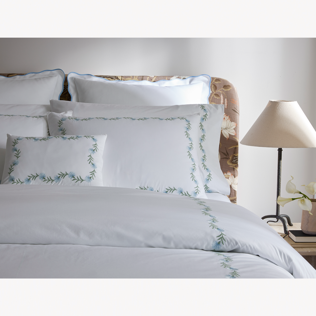 Closeup of Matouk Daphne Bedding Collection