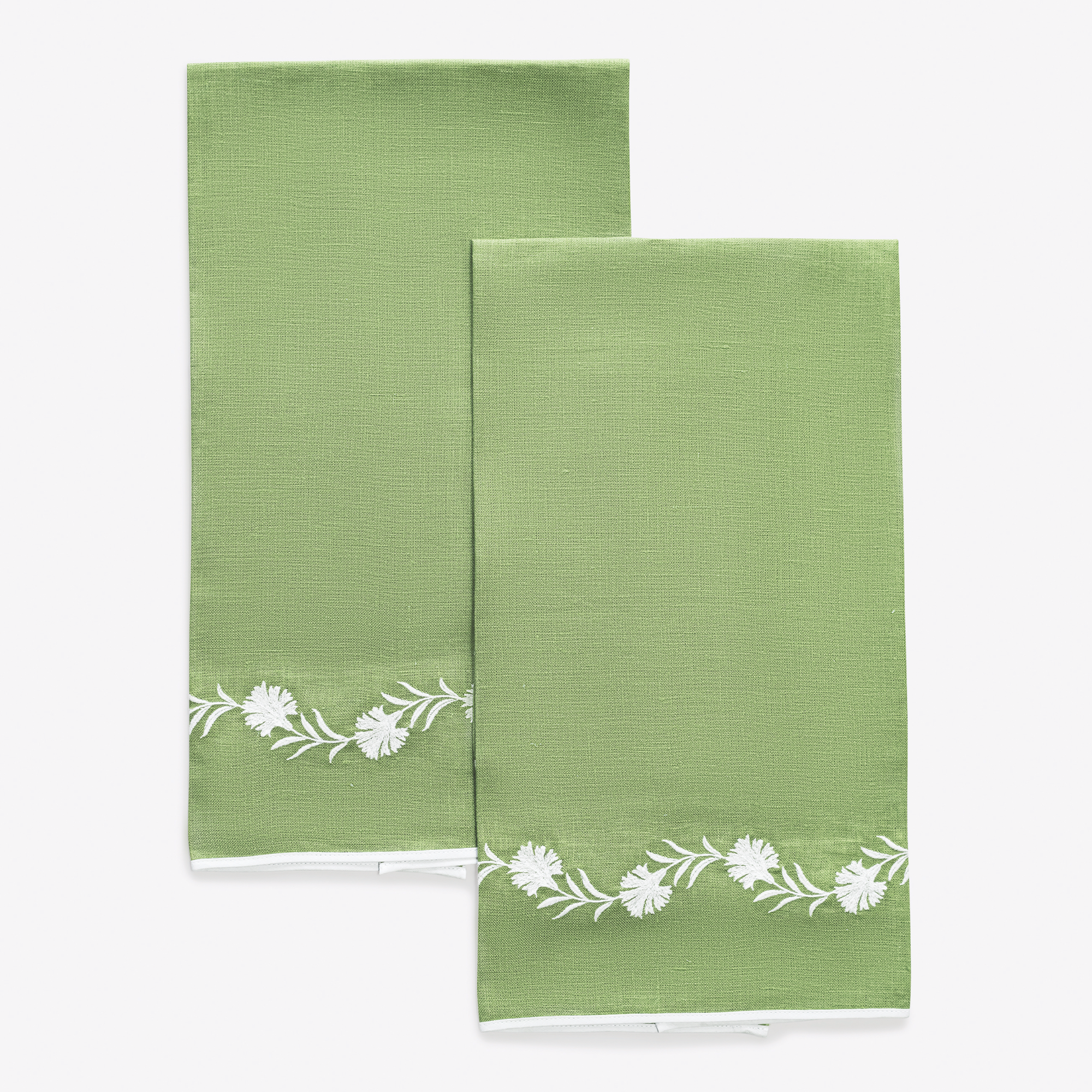 Matouk Daphne Guest Towels in Grass and White