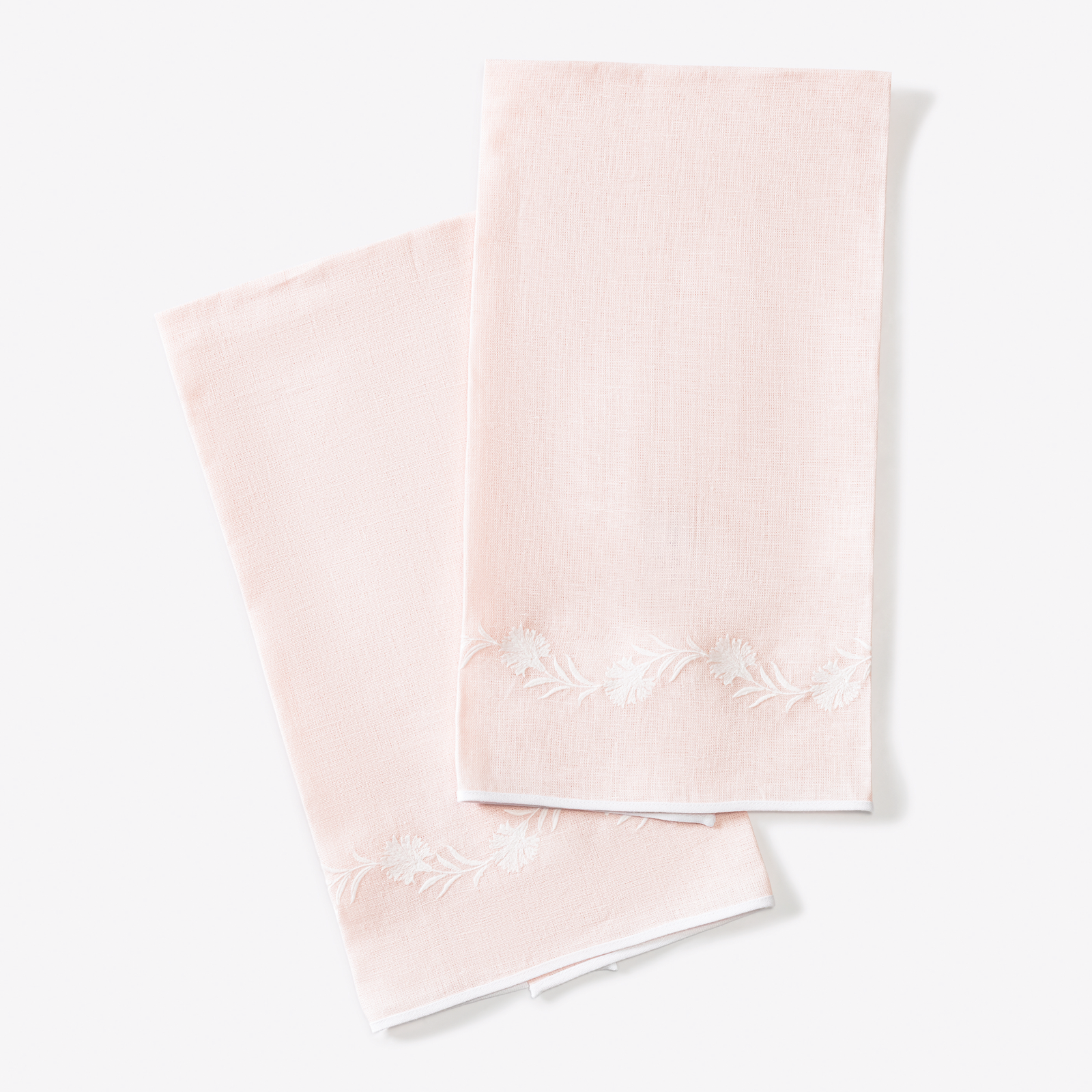 Matouk Daphne Guest Towels in Pink and White