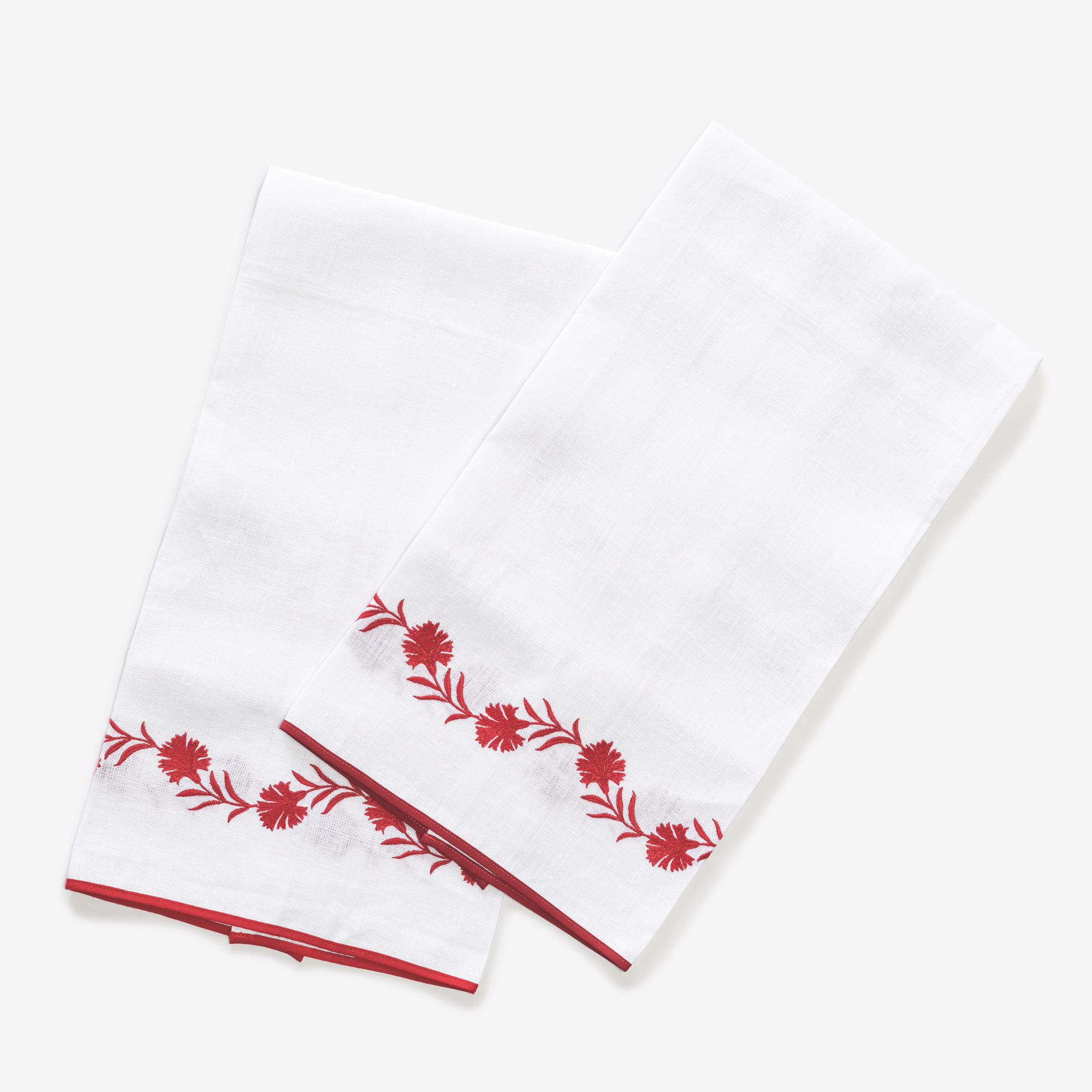 Matouk Daphne Guest Towels in Red