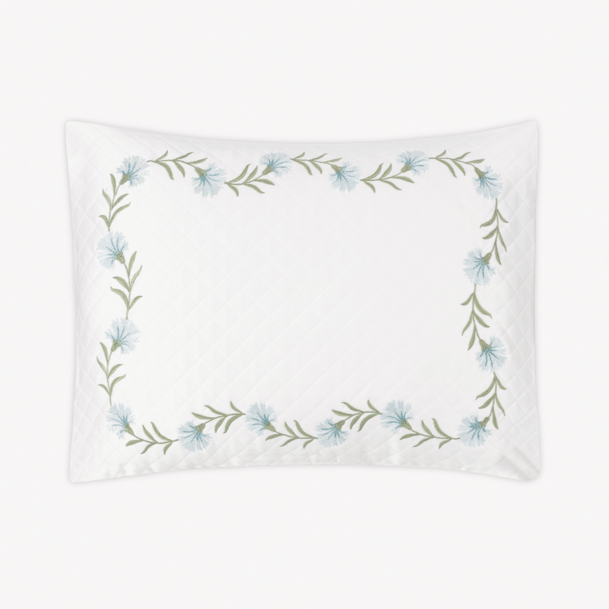 Boudoir Sham of Matouk Daphne Matelasse Bedding with Bluebell design