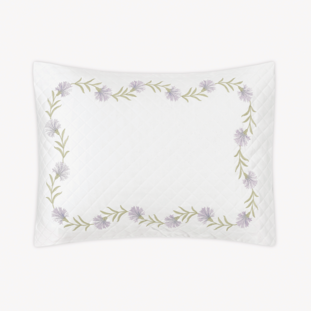 Boudoir Sham of Matouk Daphne Matelasse Bedding with Lilac design
