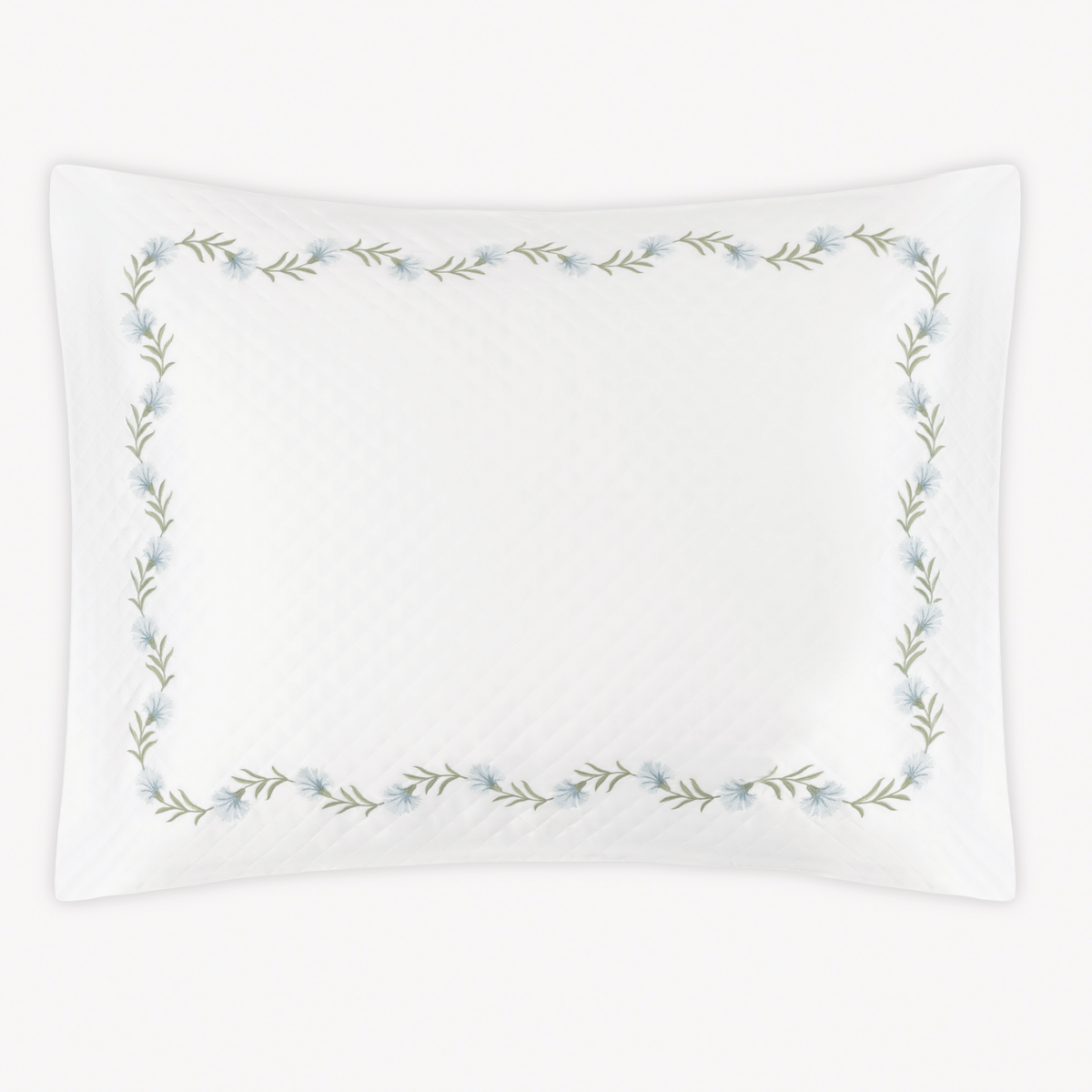 Sham Silo of Matouk Daphne Matelasse Bedding with Bluebell design