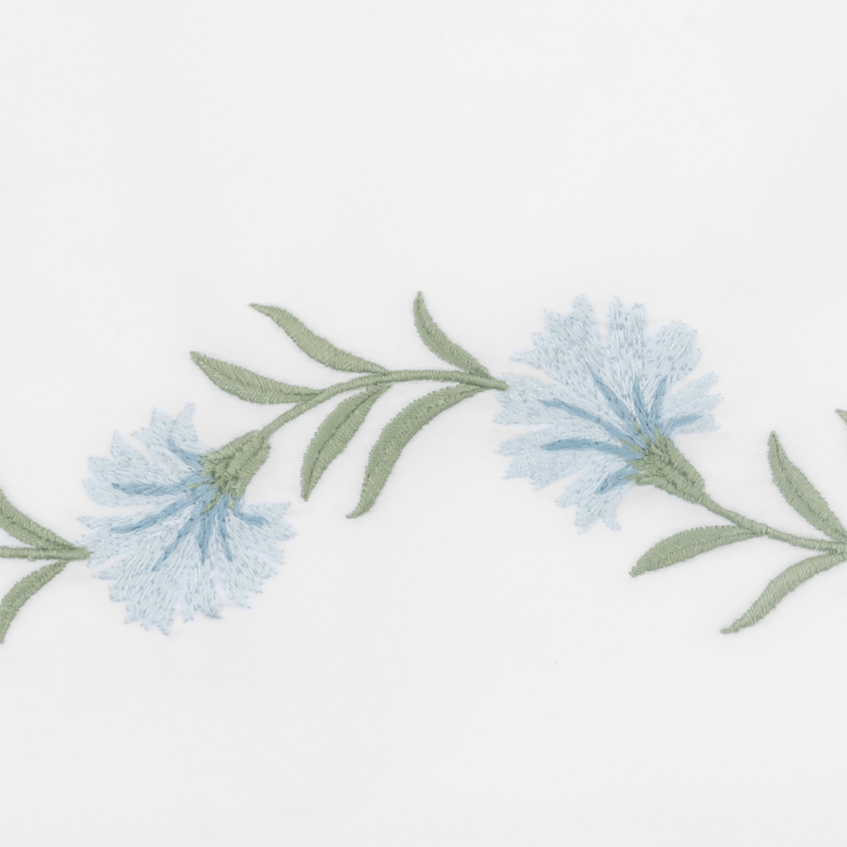 Embroidery of Matouk Daphne Shower Curtain in Bluebell