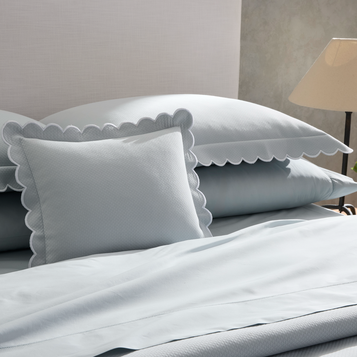 Detailed View of Matouk Diamond Pique Bedding