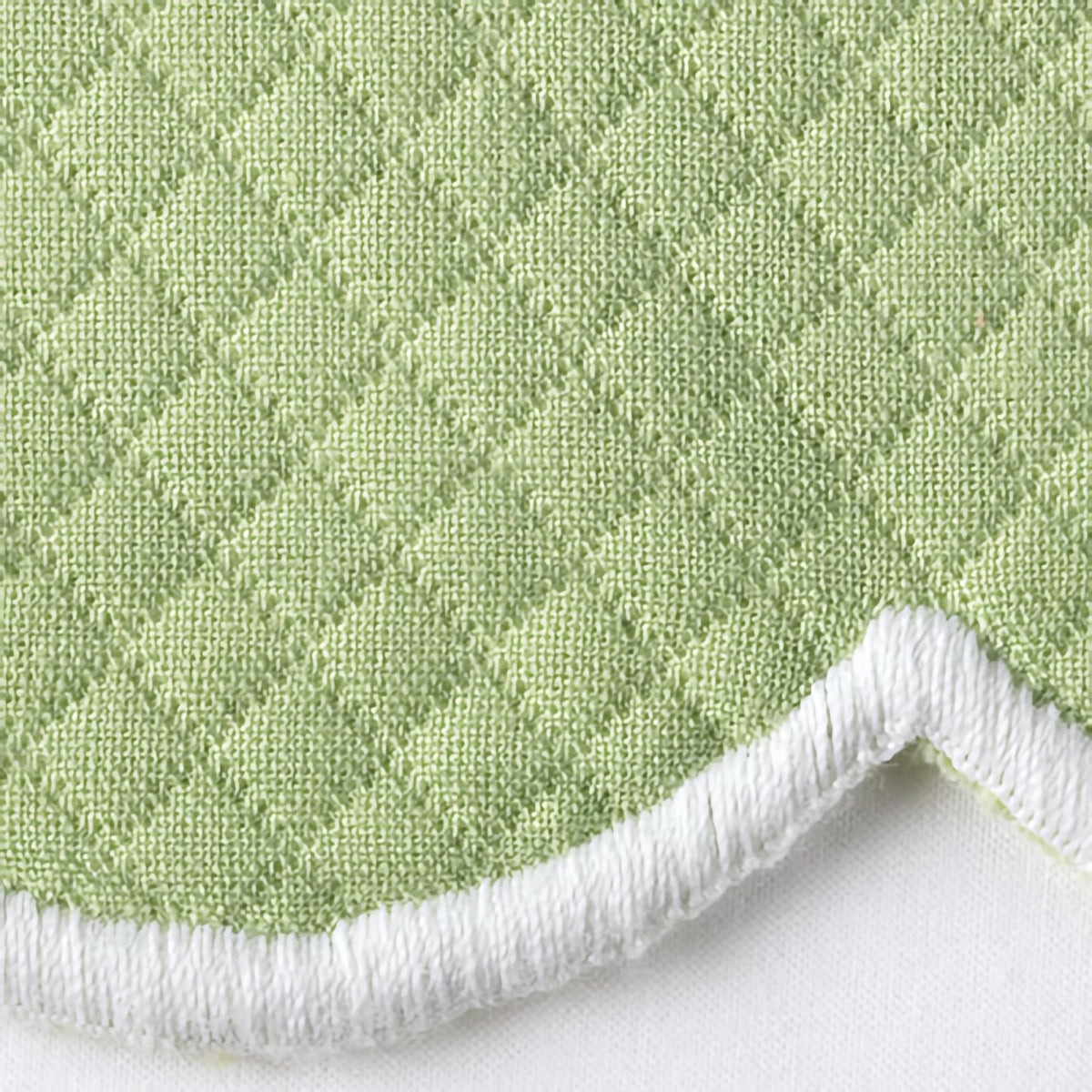 Swatch Sample of Matouk Diamond Pique Bedding in Spring Green color