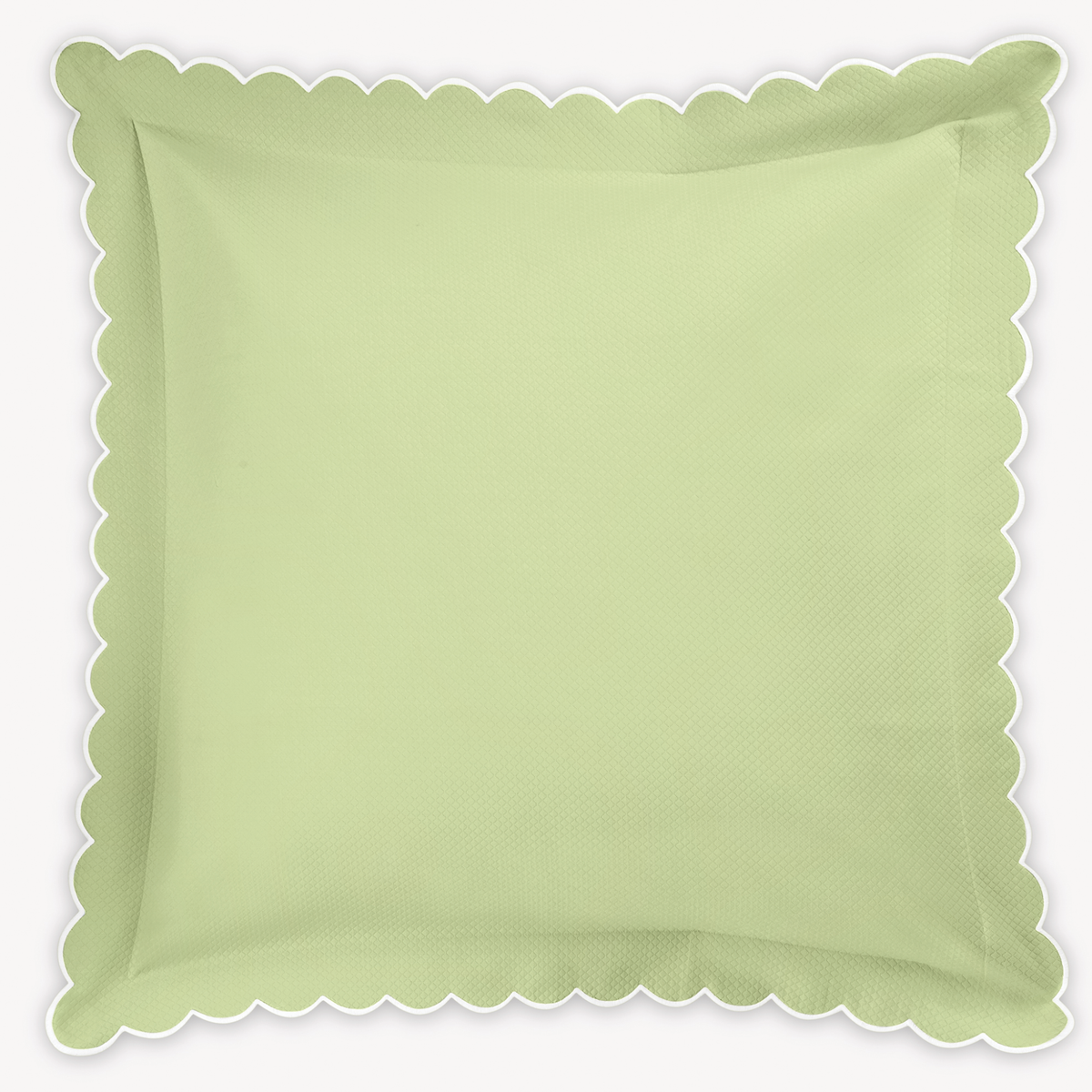 Euro Sham of Matouk Diamond Pique Bedding in Spring green color