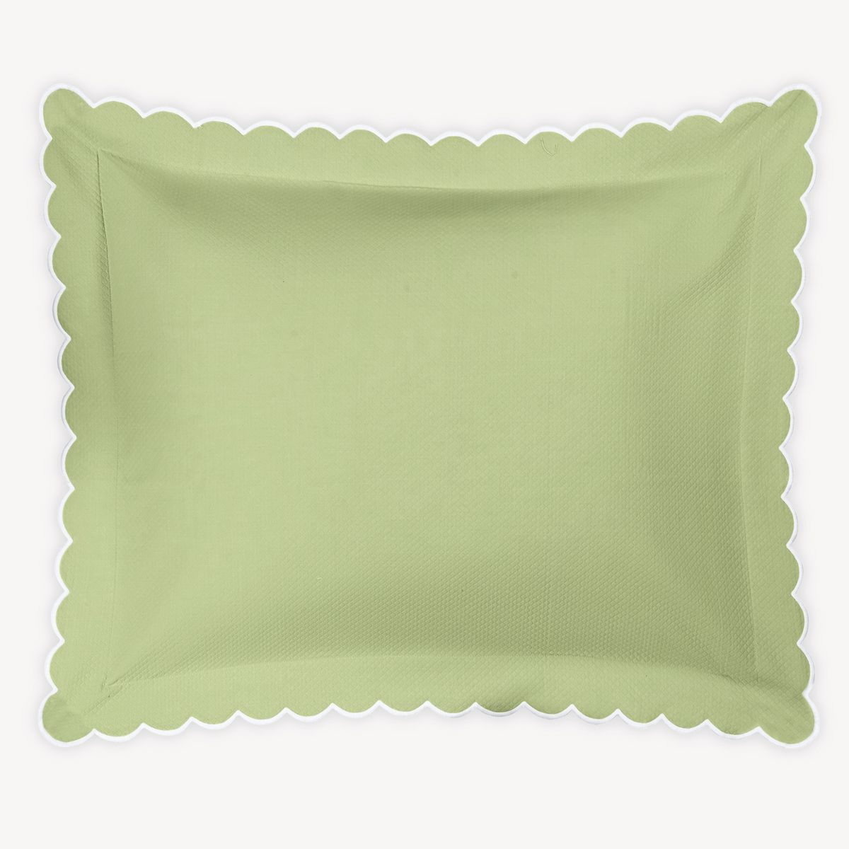 Sham Silo of Matouk Diamond Pique Bedding in Spring green color