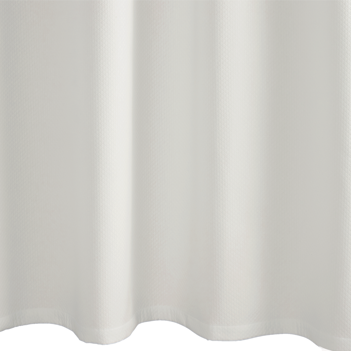 Fabric Closeup of Matouk Diamond Pique Shower Curtain in Bone Color