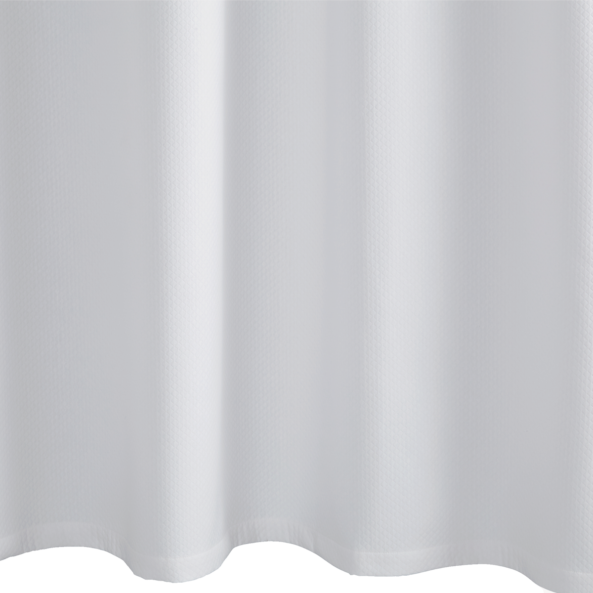 Fabric Closeup of Matouk Diamond Pique Shower Curtain in White Color