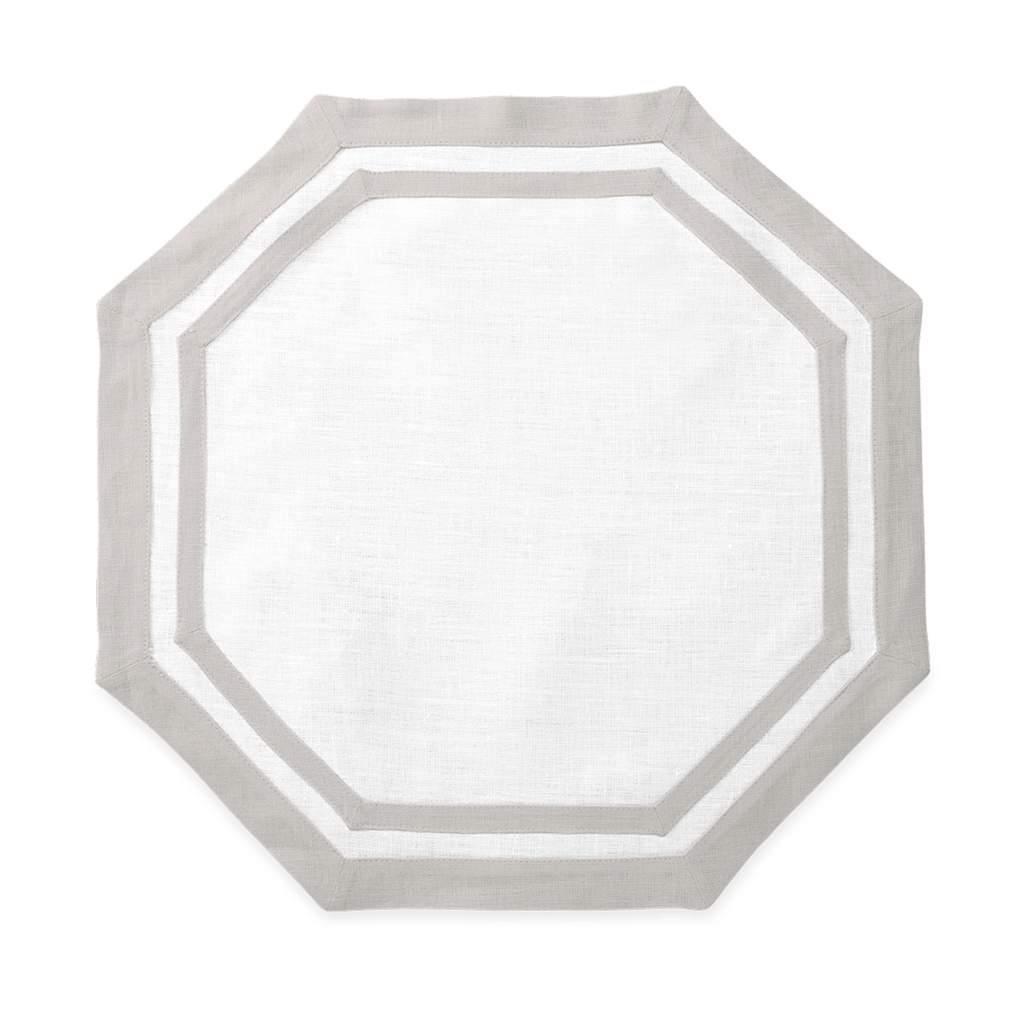 Silo Image of Matouk Double Border Octagon Placemat in Color Classic Grey