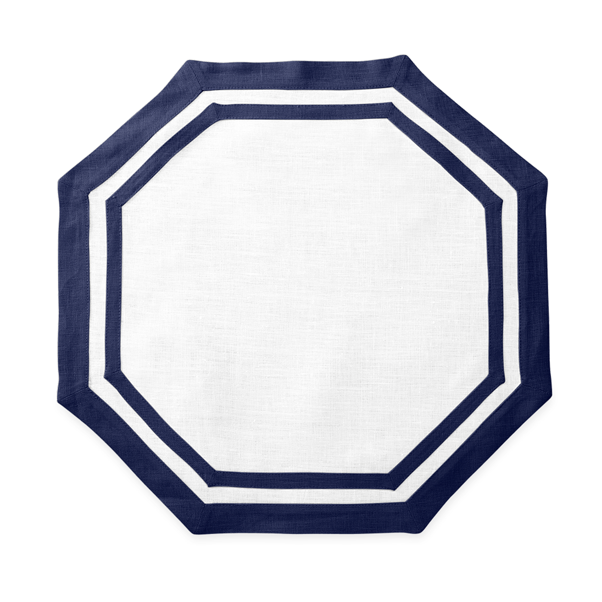 Silo Image of Matouk Double Border Octagon Placemat in Color Sapphire