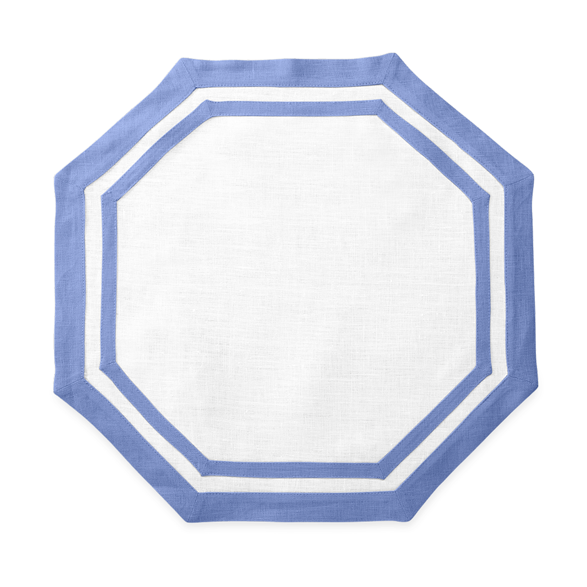 Silo Image of Matouk Double Border Octagon Placemat in Color Sky Blue