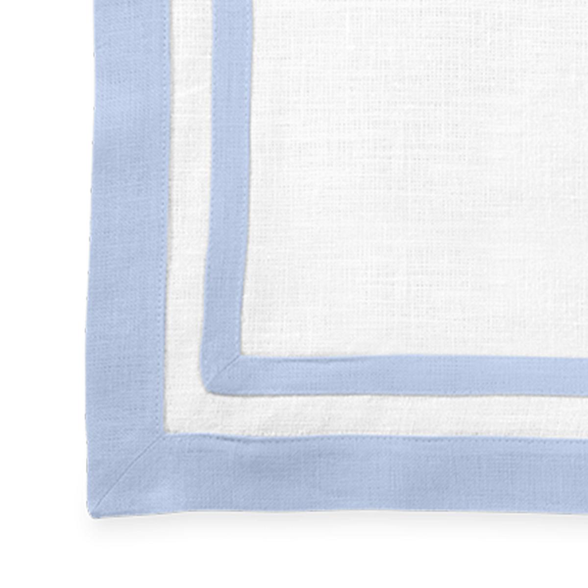 Swatch Sample of Matouk Double Border Placemats in Color Ice Blue