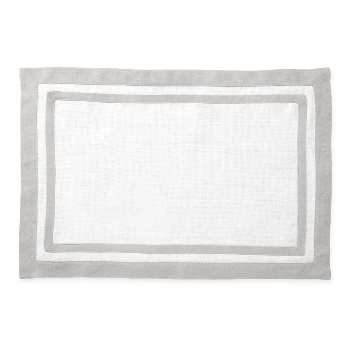 Silo Image of Matouk Double Border Rectangle Placemat in Color Classic Grey