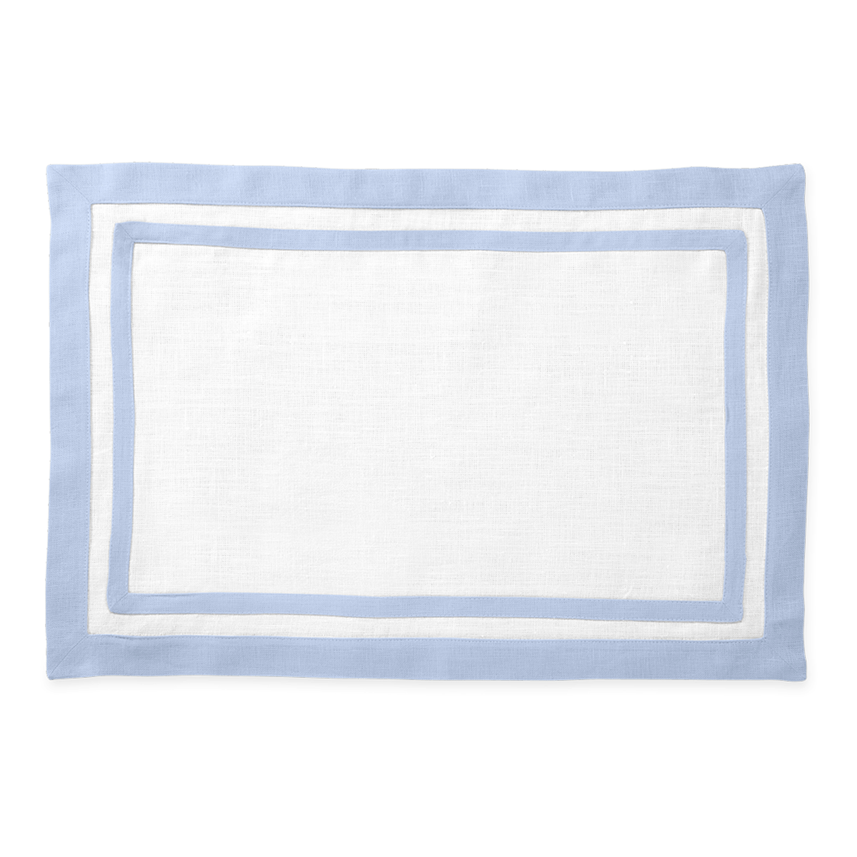 Silo Image of Matouk Double Border Rectangle Placemat in Color Ice Blue