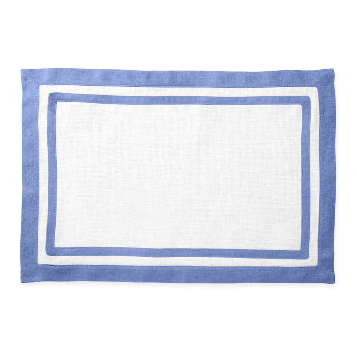 Silo Image of Matouk Double Border Rectangle Placemat in Color Sky Blue