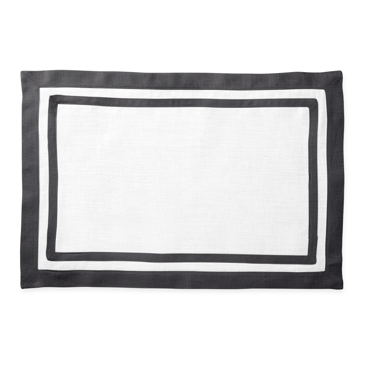 Silo Image of Matouk Double Border Rectangle Placemat in Color Smoke Grey