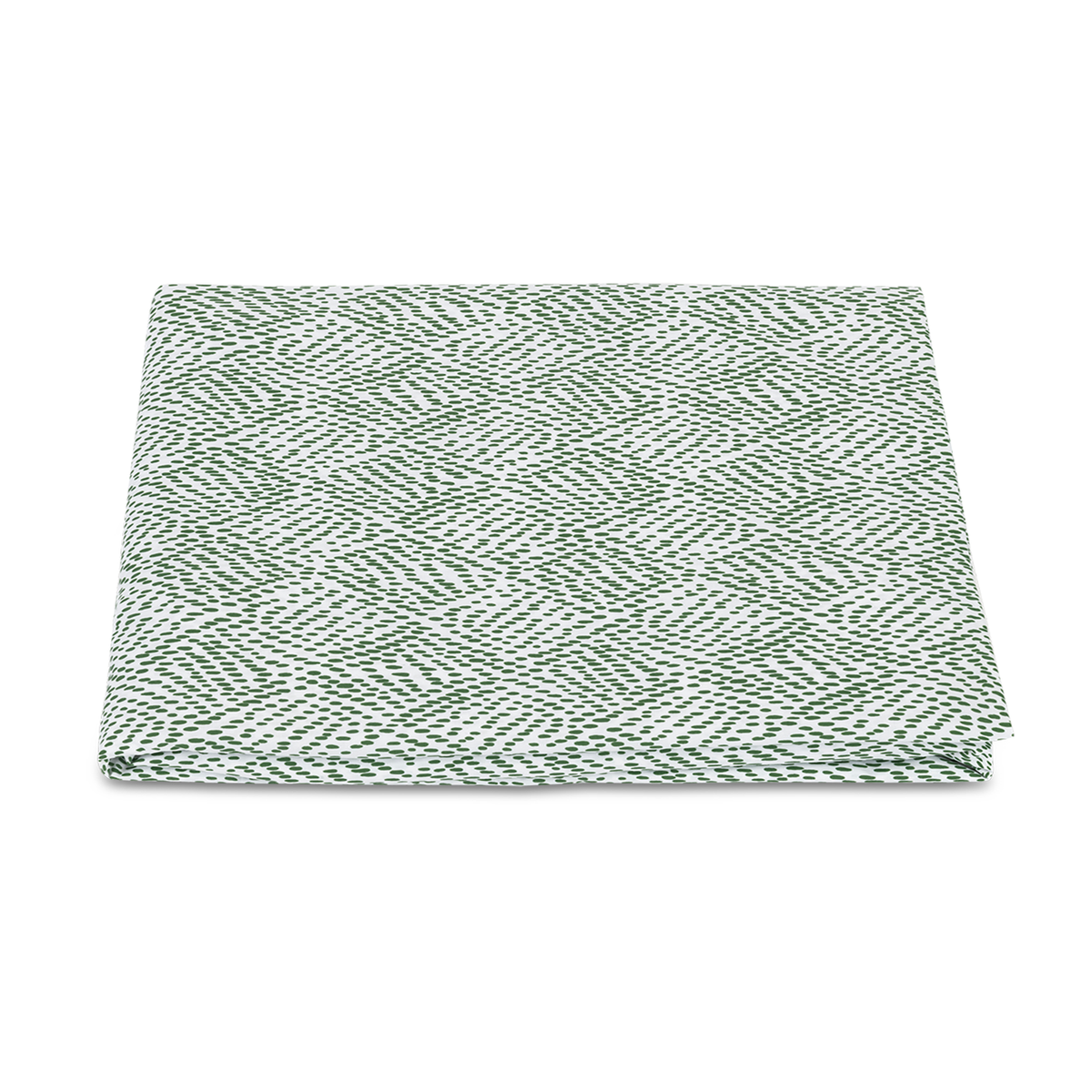Folded Fitted Sheet of Matouk Duma Diamond Bedding in Grass Color