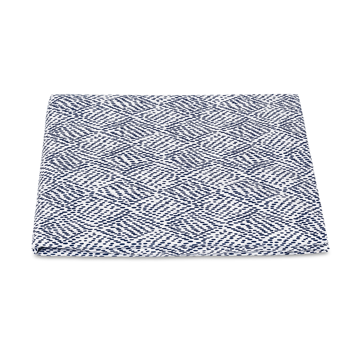 Folded Fitted Sheet of Matouk Duma Diamond Bedding in Navy Color