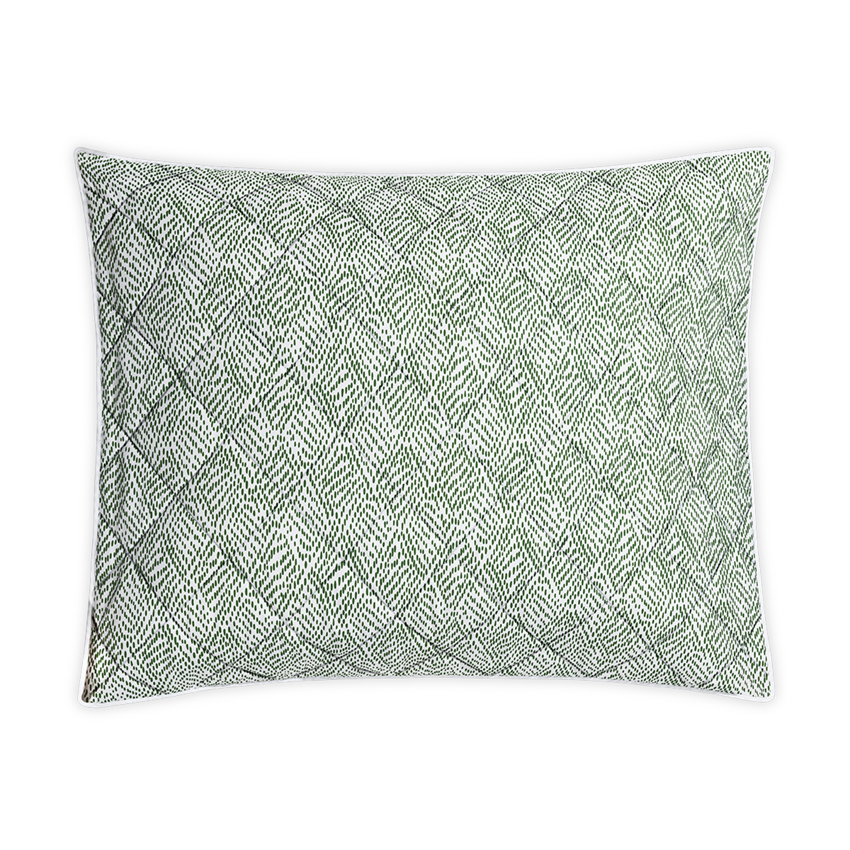 Quilted Standard Sham of Matouk Duma Diamond Bedding in Grass Color