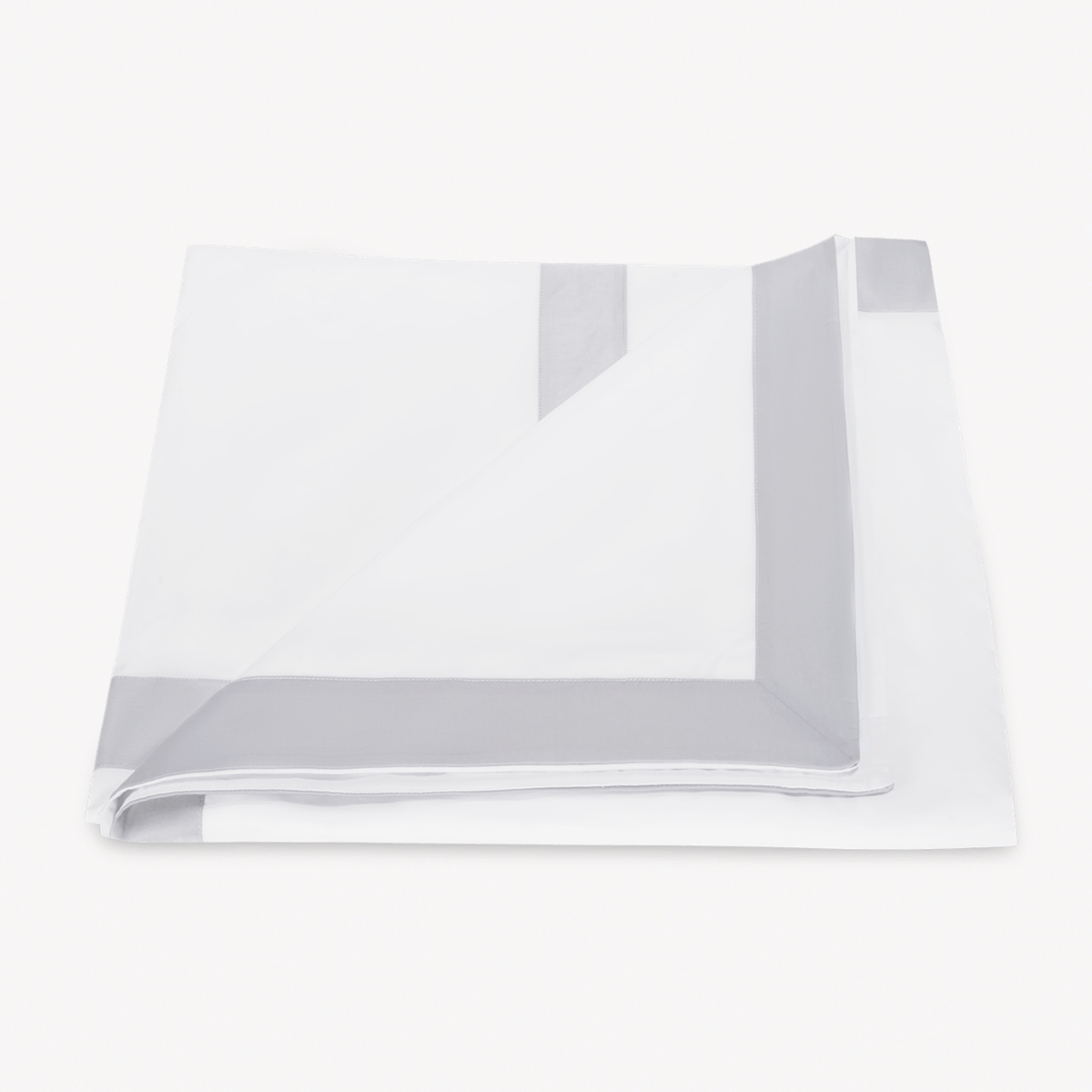 Folded Duvet Cover from Matouk Emory Bed Collection in Dove color