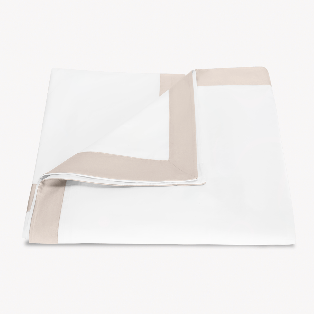 Folded Duvet Cover from Matouk Emory Bed Collection in Dune color
