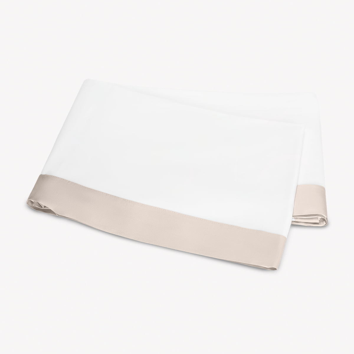 Folded Flat Sheet from Matouk Emory Bed Collection in Dune color