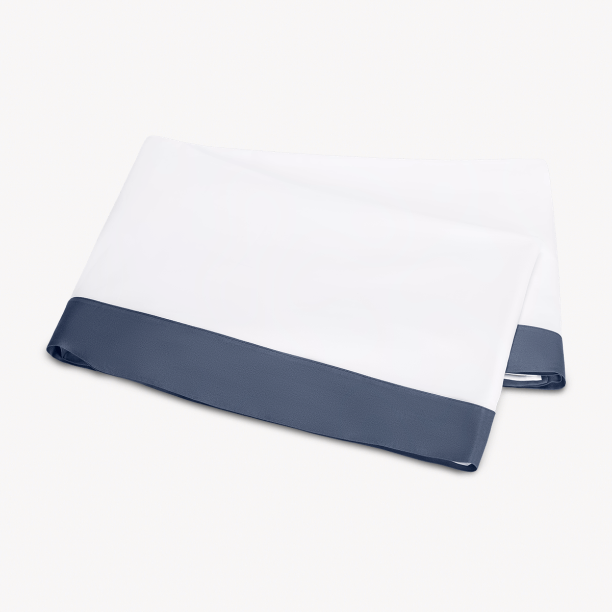 Folded Flat Sheet from Matouk Emory Bed Collection in Steel Blue color