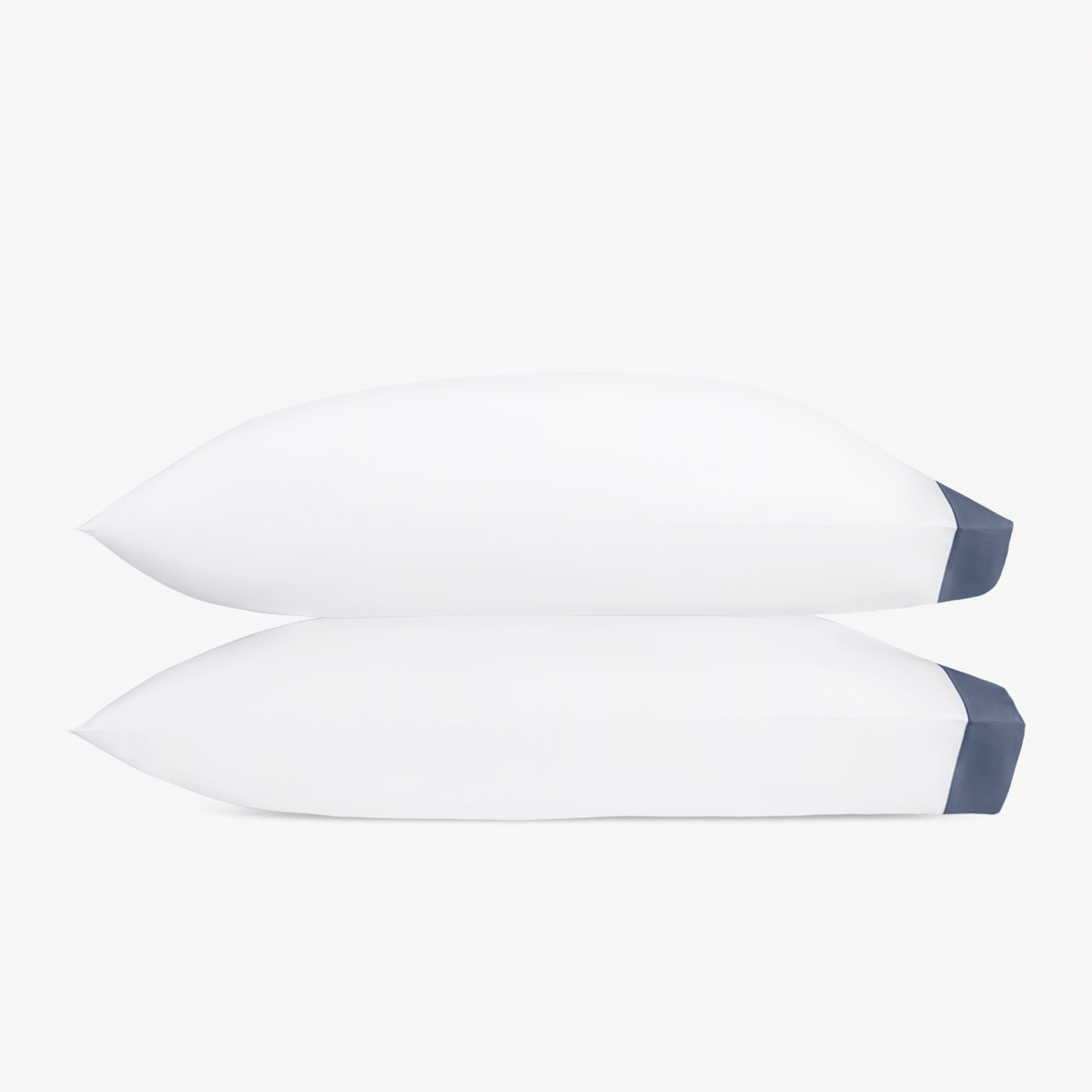Pair of Pillowcases from Matouk Emory Bed Collection in Steel Blue color