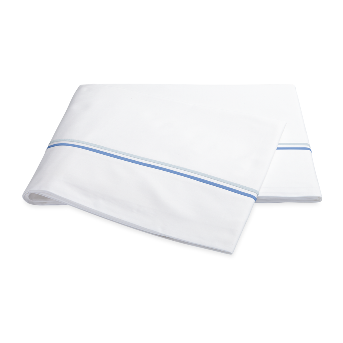 Flat Sheet of Matouk Essex Bedding Collection in Azure Color