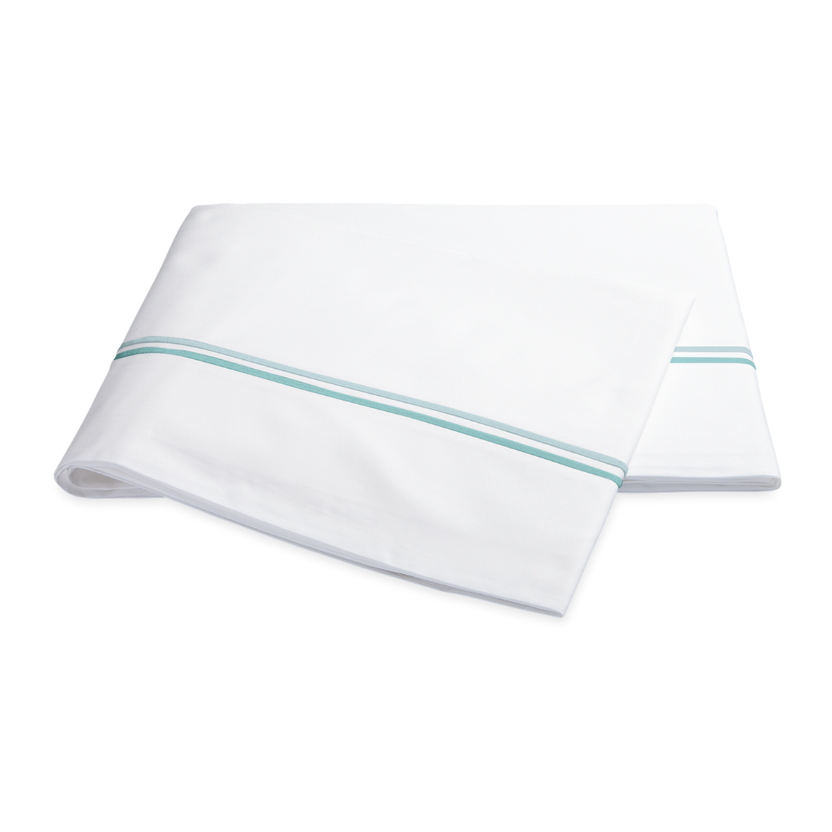 Flat Sheet of Matouk Essex Bedding Collection in Lagoon Color