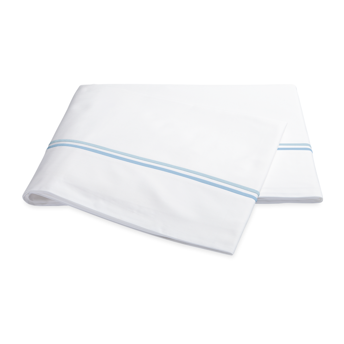 Flat Sheet of Matouk Essex Bedding Collection in Lightblue Color