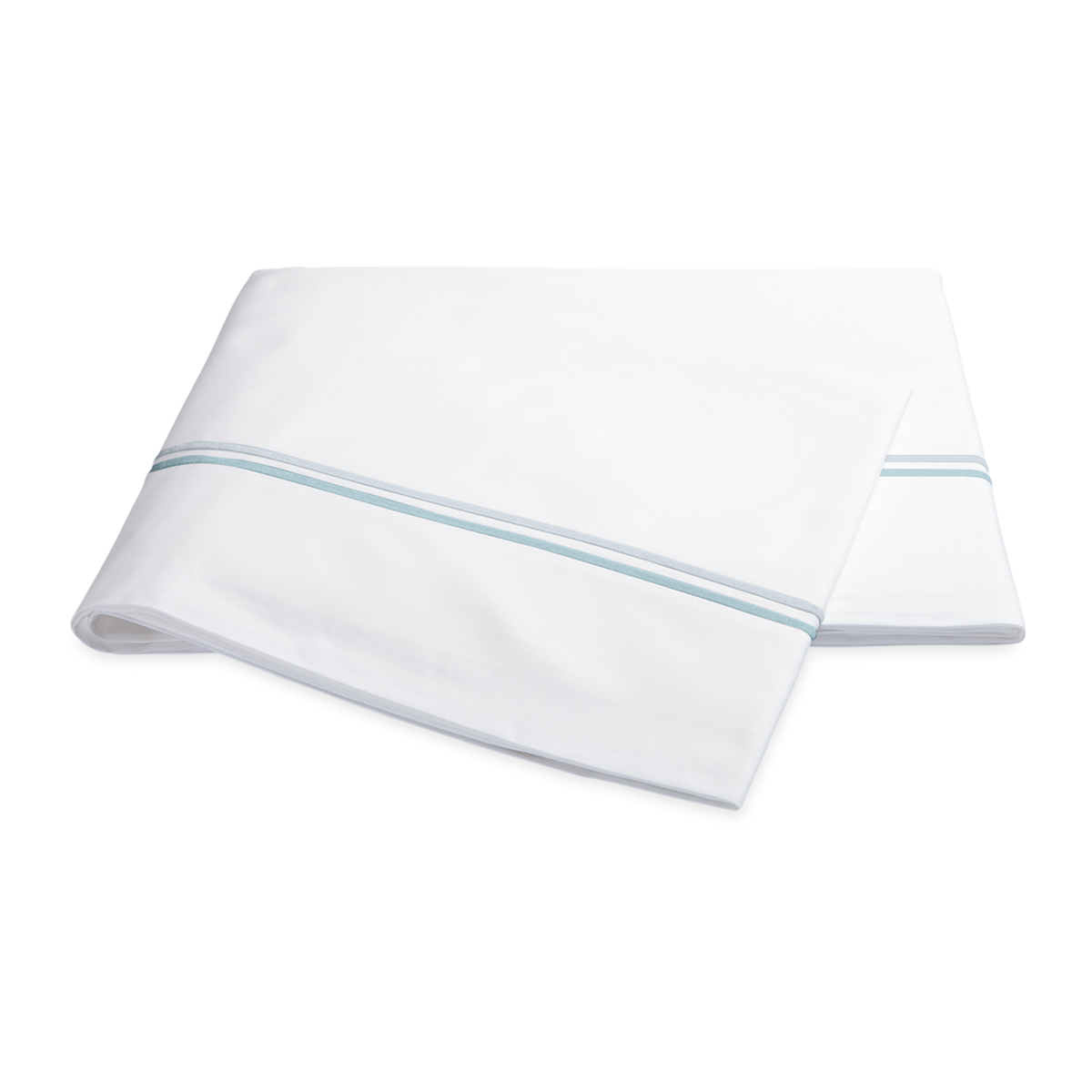 Flat Sheet of Matouk Essex Bedding Collection in Pool Color