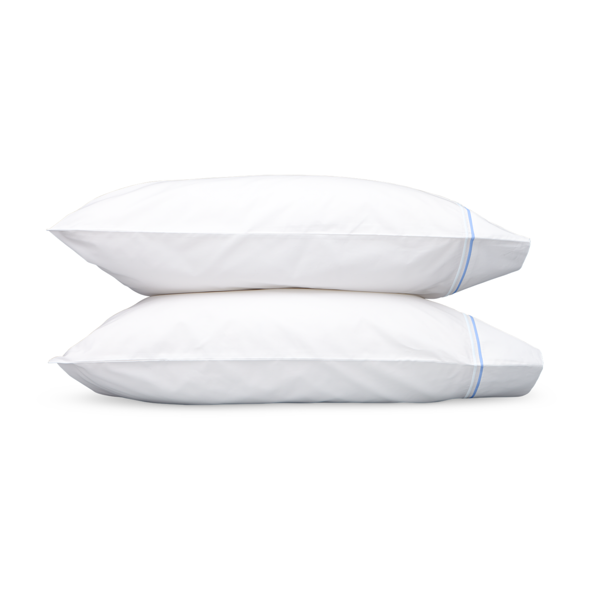 Pair of Pillowcases of Matouk Essex Bedding Collection in Azure Color