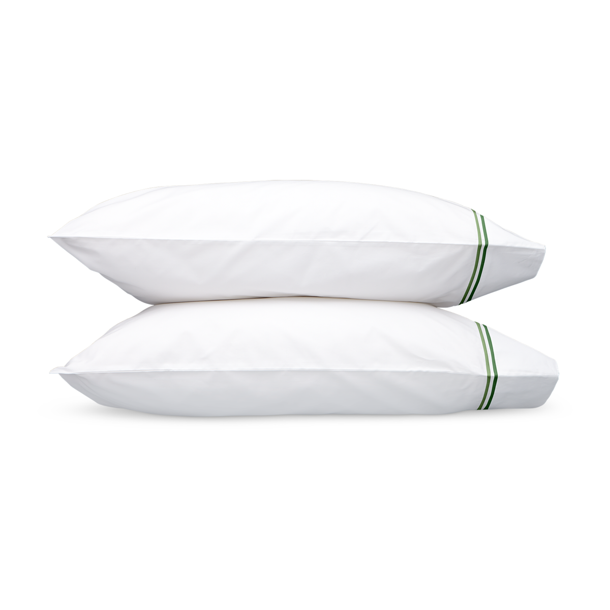 Pair of Pillowcases of Matouk Essex Bedding Collection in Green Color