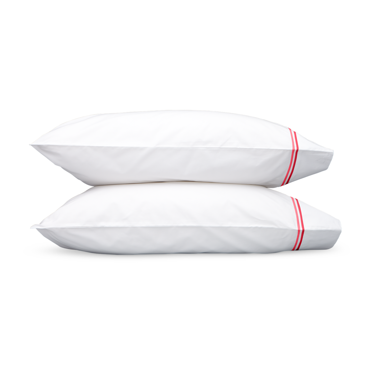 Pair of Pillowcases of Matouk Essex Bedding Collection in Hibiscus Color