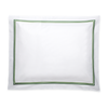 Corner Picture of Matouk Essex High End Bedding with Swatch in Green Color