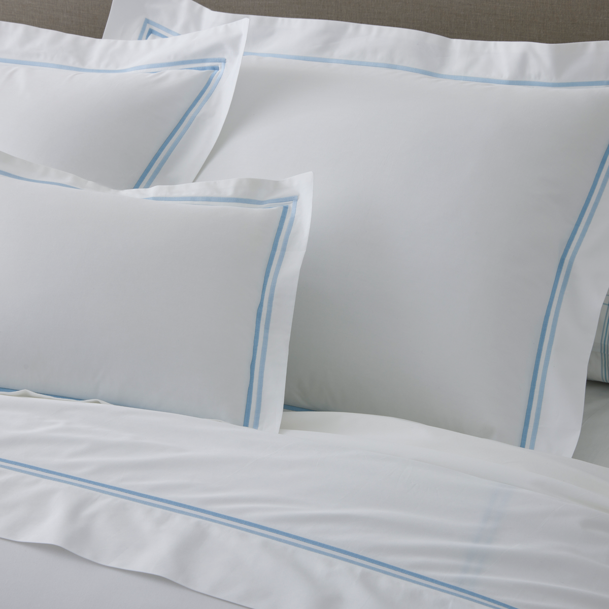 Closeup of Shams of Matouk Essex Bedding Collection in Azure Color