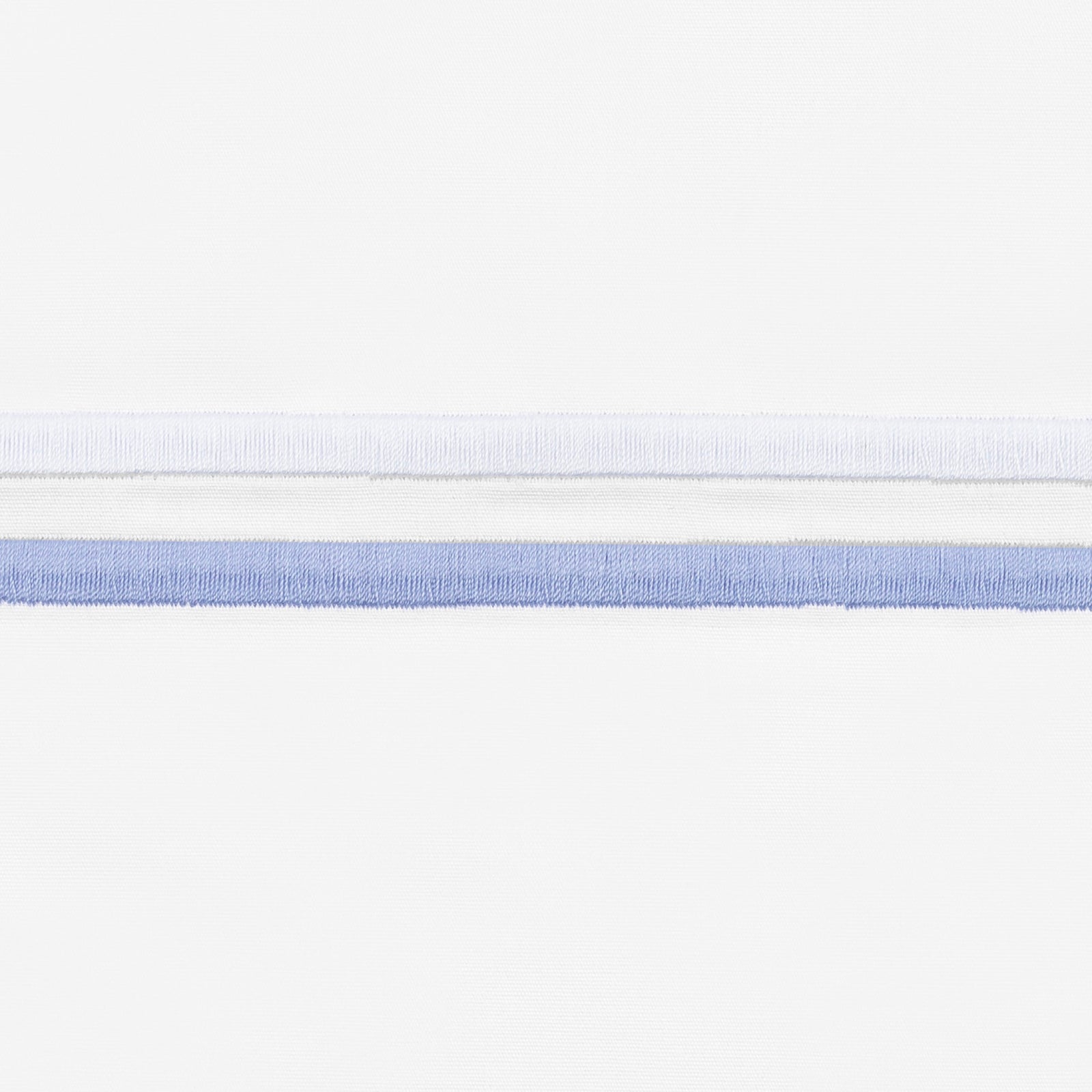 Corner Picture of Matouk Essex High End Bedding with Swatch in Azure Color