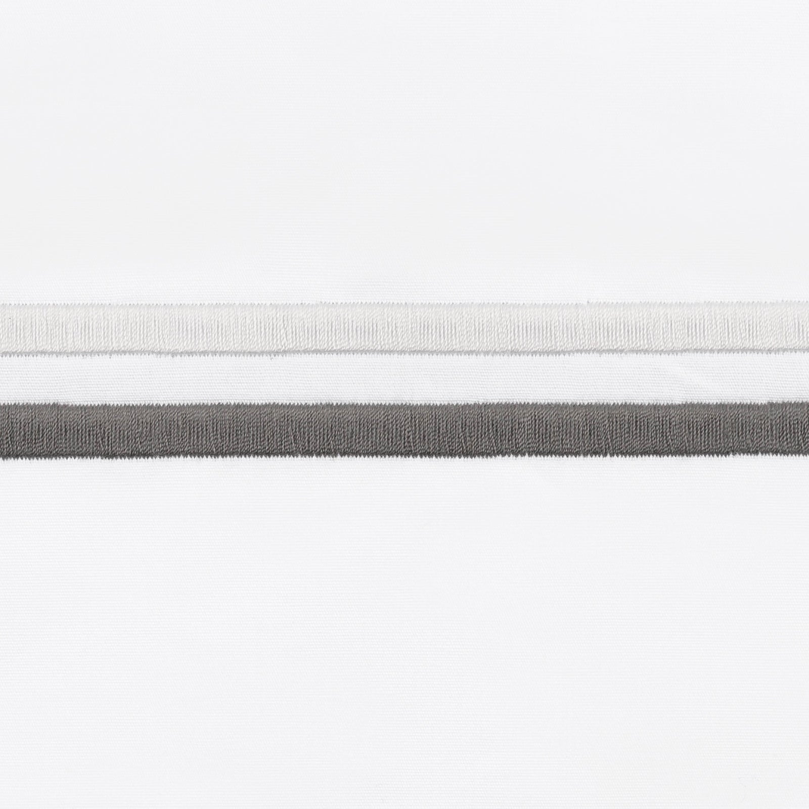 Corner Picture of Matouk Essex High End Bedding with Swatch in Charcoal Color