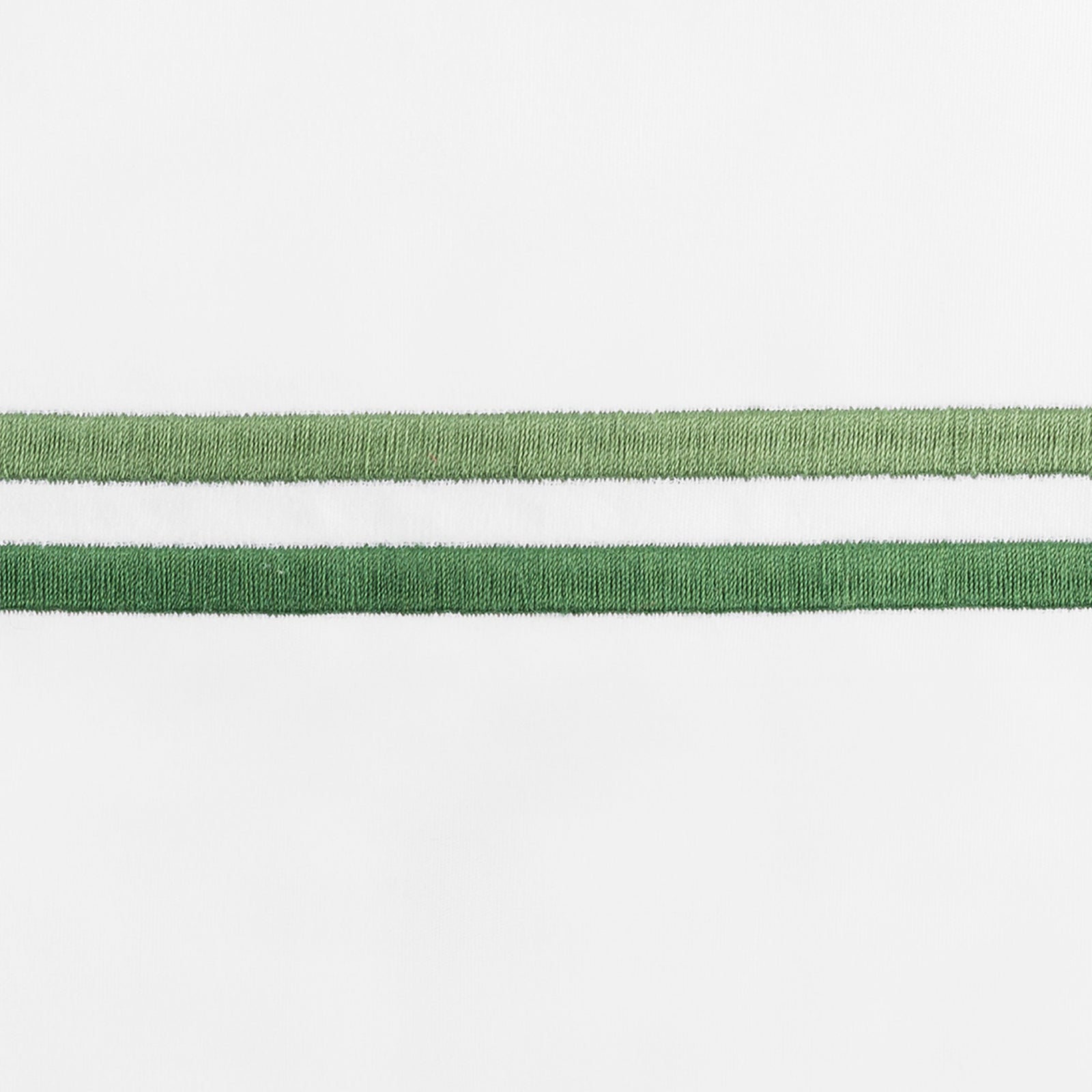 Corner Picture of Matouk Essex High End Bedding with Swatch in Green Color