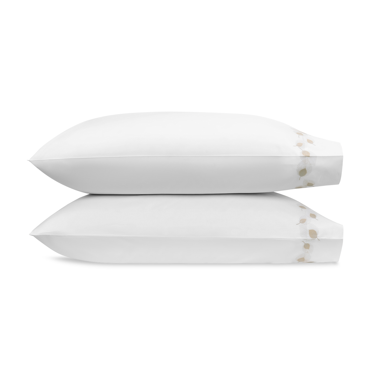 Pair of Pillowcase of Matouk Feather Bedding in Champagne Color