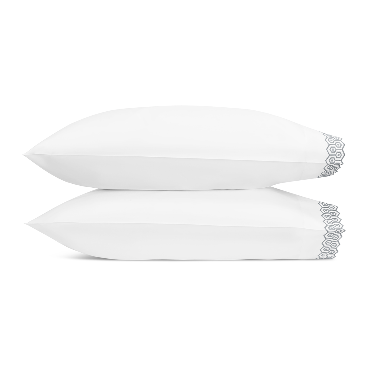 Pair of Pillowcases of Matouk Felix Bedding in Silver Color